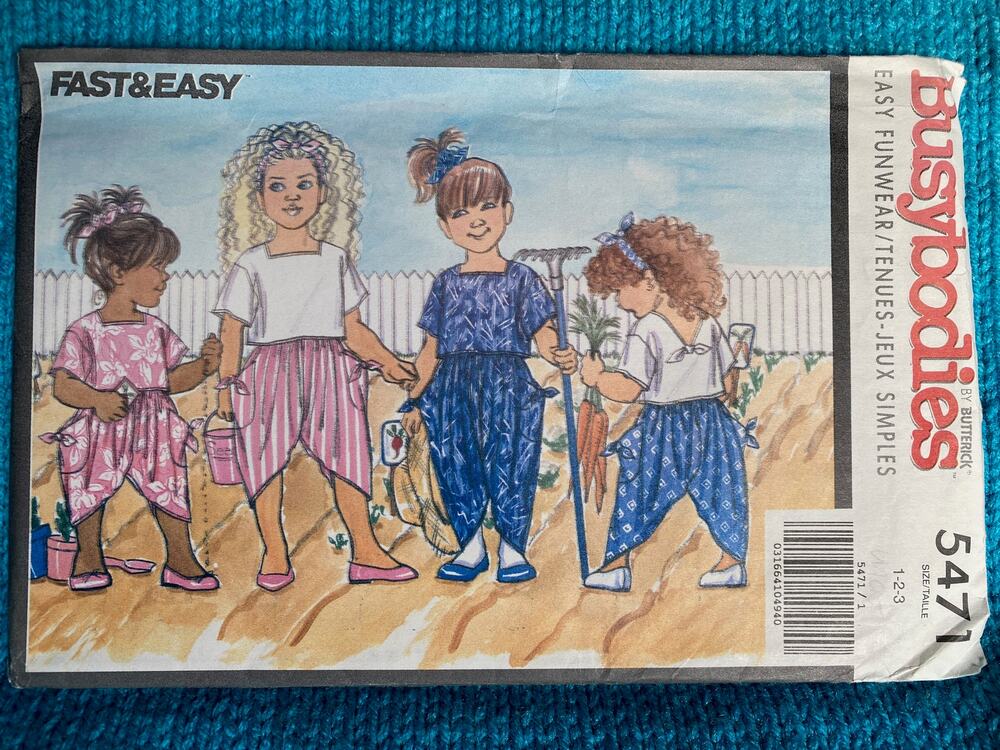 Butterick Sewing pattern 5471 girls toddler top harem pants